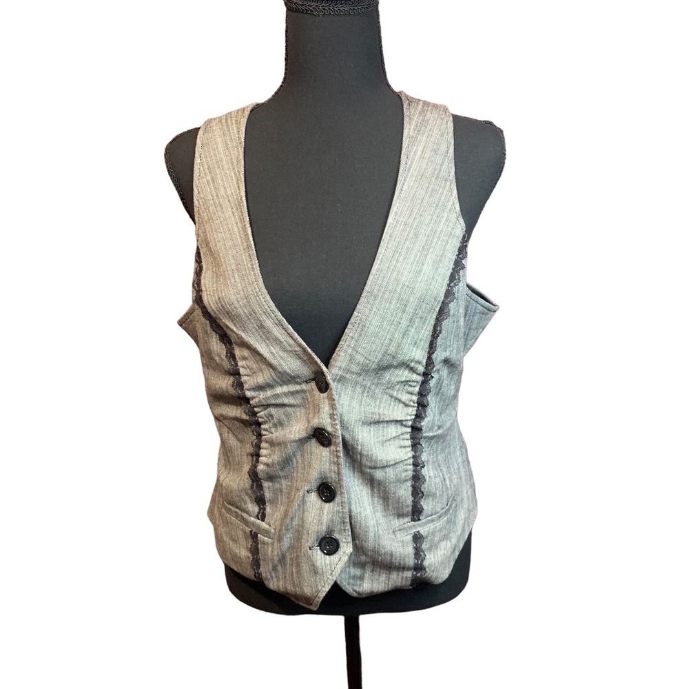 Maurice’s Women’s Large Vest Button front Gray - Picture 2 of 9